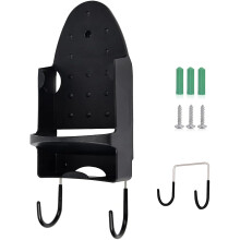 Oranlife Ironing Board Hanger Wall Mount Electric Iron Holder Ironing Board Rack Household Bathroom Shelf - for Max 5 inch Width - Black