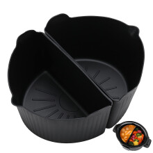 Darbermu Slow Cooker Liner, 2pcs Silicone Slow Cooker Divider Liners for Crockpot 6-7QT, Reusable Cookers Accessories for Home Kitchen (Black)