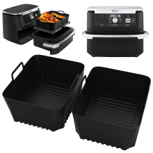 Silicone Liners for Ninja AF500UK,10L Dual Air Fryer Liners, Air Fryer Accessories for Ninja Flexdrawer 10.4l, Duronic 10L, Cosori 10L, Reusable Dual