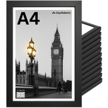 A4 Photo Frame, Black, Pack of 12, Picture Frame, Certificate, Art Print Poster, 21cm x 29.7cm, Black Frames, A4 Photo Collage Gallery Display