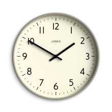 Jones Clocks? Studio wall clock | Modern round clock | 30cm | Grey | Easy to read numbers | Versatile design for kitchen, living room or office