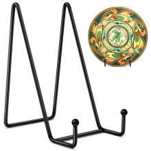Mocoosy 6 Inch Display Stands for Plate - Black Iron Easel Plate Holder Display Stands Metal Frame Holders for Photo, Pictures, Decorative Plate Dish
