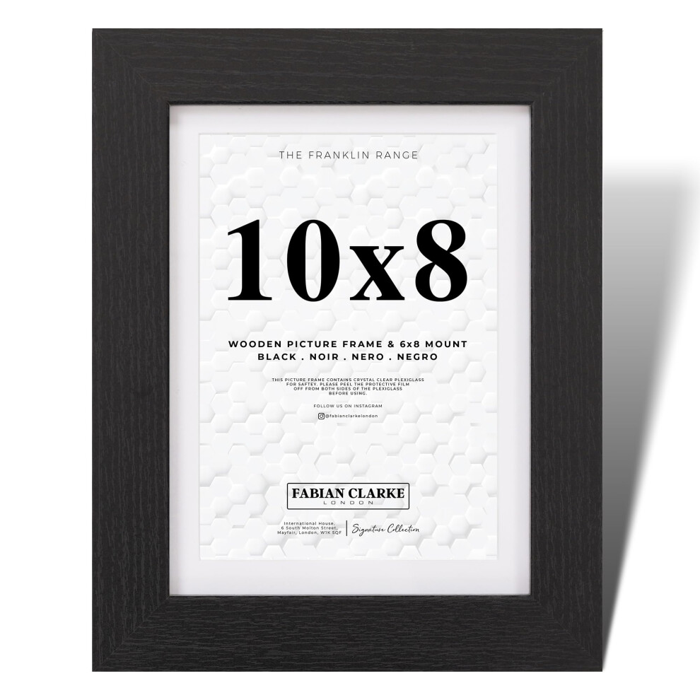 Fabian Clarke London? 10X8 Picture Photo Frame With 8X6 Mount Hang Portrait Or Landscape Black/White 5051223042075