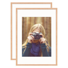 OAK Wood Picture Photo Frame,Size in A3(29.7x42cm) without Mat and 18x24cm with Mat,Perspex Glass Front for Wall Mounting in Living