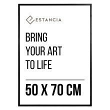 Black Pine Wood Photo Frame 50x70 cm with Shatterproof Acrylic Glass | Modern 50 x 70 cm Wooden Picture Frame