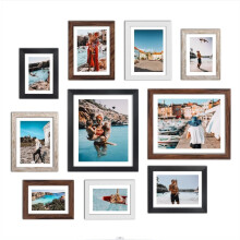 Giftgarden Multi Colors Picture Frames with Mat for Multiple Sizes Photos, Four 4x6, Four 5x7, Two 8x10, Assorted Gallery Photo Frame Collage for Wall