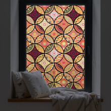 dktie Window Film Privacy Vinyl Non Adhesive Privacy Film Stained Glass Window Film for Bathroom Shower Door Heat Cotrol Anti UV 44.5x200cm