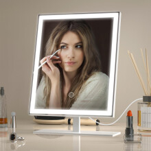 Amdelne Hollywood Light Up Makeup Mirror 34 x 25 cm ? Dimmable Vanity Mirror with Lights, 3 Colour Modes, USB-C Powered with Adapter, Detachable 10x