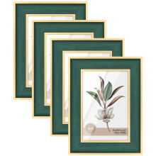 4 Pack 6x4 Picture Frames with Modern Style,Matted for 4x6 inch Photo Frames, 15 x 10 cm Green Color Farmhouse Rustic Photo Frame (4x6 inch) (green,