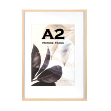 Scholar Tree Natural A2 (42x59.4cm) Wooden Picture Frames, Wall Mountable, A2 with Mount for A3 Frame