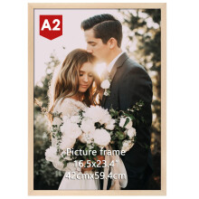 Giftgarden A2 Picture Frame Oak, Aluminum A2 Poster Frame Wall-Mounted Horizontal or Vertical
