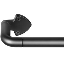 DEFYNEE Black Curtain Poles for Eyelet Curtains, 81-305 cm, Extendable Curtain Rail for Windows, Room Darkening Curtain Pole, 19mm Matte Black Curtain