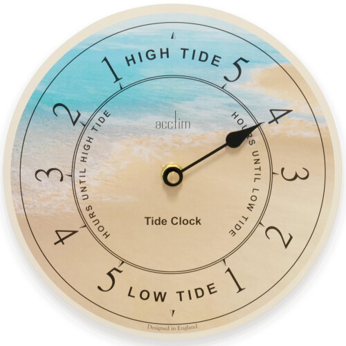 Acctim Acctim Tidal Wall Clock High & Low Tide, Blue/Yellow, 20cm