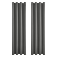 Deconovo Thermal Blackout Curtains for Living Room Energy Saving Long Curtains 90 Inch Drop Bedroom Eyelet Drapes 46 x 90 Light Grey 2 Panels