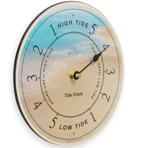 Acctim Acctim Tidal Wall Clock High & Low Tide, Blue/Yellow, 20cm 2