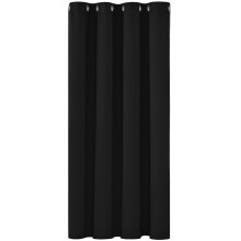 Deconovo Solid Black out Curtain Thermal Insulated Eyelet Blackout Curtain for Bedroom 52"x 54" Black 1 Panel
