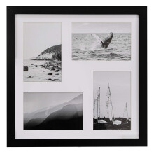 Fabian Clarke London? Black 12x12? Square Picture Frame Multi Aperture with White Mount that Holds 4x 6x4? Photos Pictures Includes Glass Front