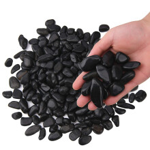 Hisredsun 3.96 lb Black Decorative Stones,0.4-1 inch Natural Polished Pebbles for Plant Pots,River Rocks for Landscaping, Vase