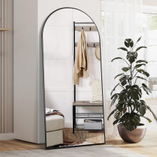 NEUWEABY Arched Floor Mirror 165x60 cm Arch Full Length Mirror with Stand Large Wall Full Body Standing Hanging or Leaning Against Wall for Bedroom