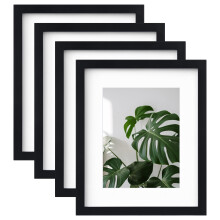 EGOFINE 12x10 Photo Frames,Solid Wood Picture Frames with Acrylic Glass,10x12 Poster Frame with Mount, Frame for 10x12 Print and 6x8 Picture