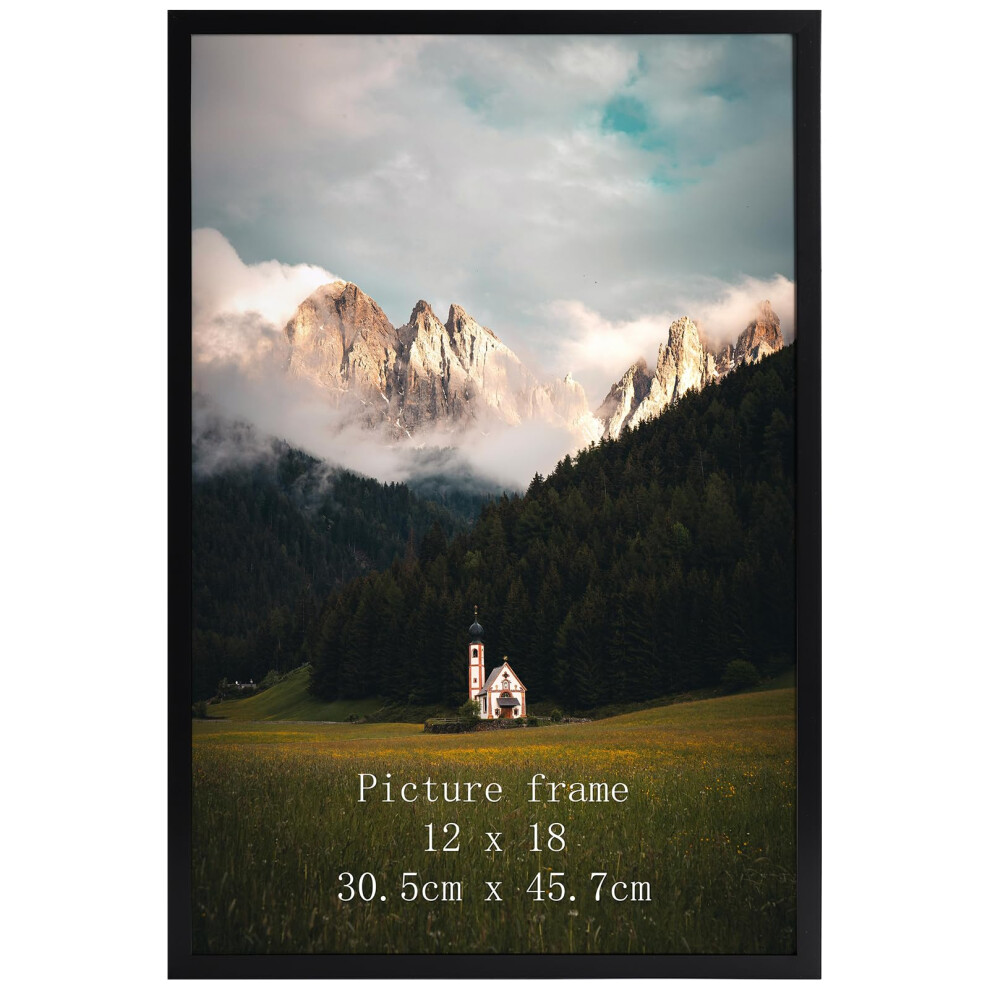 Giftgarden 12X18 Inch Picture Frame Wall-Mounted 18X12 Inch Photo Frame For Landscape, Portrait And Artwork - Horizontal Or Vertical Display Black 5051123044971