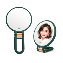 Stianiiie 1X 5X Handheld Mirror with Handle for Travel? Magnifying, Rotation Adjustable Handle, Double Sided Folding, for Women for Eyes Makeup Travel