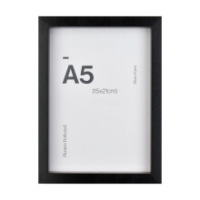 Deep Box Black A5 Photo Frame for A5 (15 x 21cm) Photos or Pictures, Plexi Glass, Freestanding or Wall Mounted Landscape or Portrait