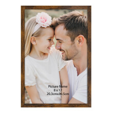 Ditwis 12x8 Photo Frame Brown, Classic Picture Frame for Living Room, Bedroom and Office, Wall or Desk Display