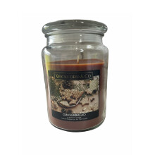 Luxury Scented Candle ? Gingerbread - 18 Oz Jar with lid - up to 95 Hour Burn Time ? (by Wickford & Co)