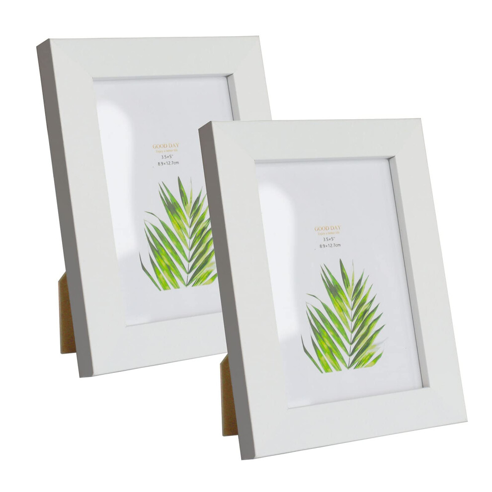 Frame For 3.5X5 Inch Photo Frame Mdf Picture Frame 2 Pack For Tabletop And Wall White 5051223054450