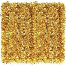 KAHEIGN 8M Christmas Tinsel Garland, Gold Color Metallic Tinsels Chunky Glittering Tinsel Thick Shiny Garland for Christmas Tree Decoration