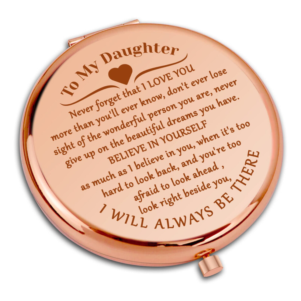 Dabihu Inspirational Gifts For Daughter Compact Mirror For Daughter Stepdaughter Daughters Gift From Mum Dad Birthday Gift For Daughters Encouragement