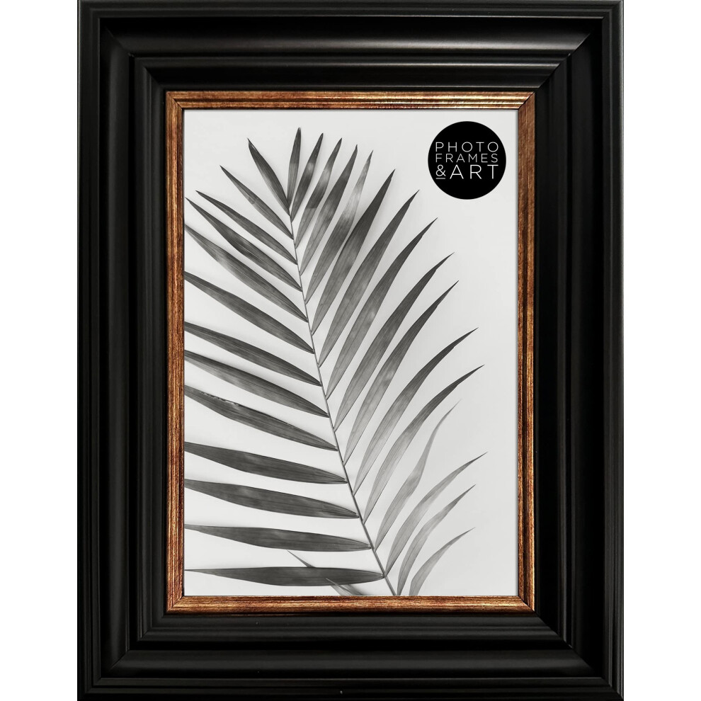 Pf+A Real Glass Vintage Frame For A5 Photo - & Copper A5(14.8X21cm) Picture Frame Black/Gold 5051223053057