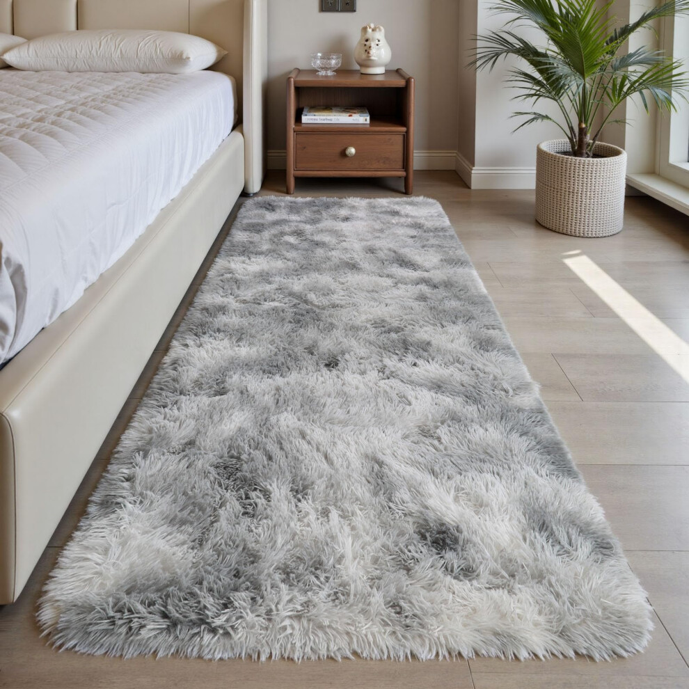 Rugs Living Room 60X120cm, Runner Rug For Bedroom, Washable Anti Slip Fluffy Rug Shaggy Soft Modern Floor Carpets Mat Beside Rugs For Grey Sour Lemon