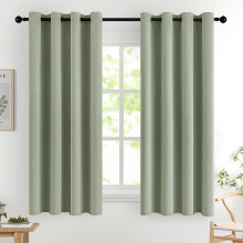 MIULEE Sage Green Blackout Curtains for Living Room 2 Panel Set, Premium Eyelet Curtains for Bedroom, Thermal Insulated Window Curtain Drapes, Black