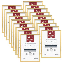 Hoikwo Multi A4 Photo Frames Set of 18, Gold A4 Picture Frame for Wall Hanging or Tabletop Display, Ideal for Certificates, Photos, Artwork, Poster,