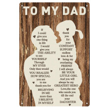 Christmas Gifts for Dad, Dad Gifts from Daughter Wall Art Metal Plaque, Dad Birthday Gifts,Gift Ideas for Dad,Birthday Christmas Fathers Day Presents