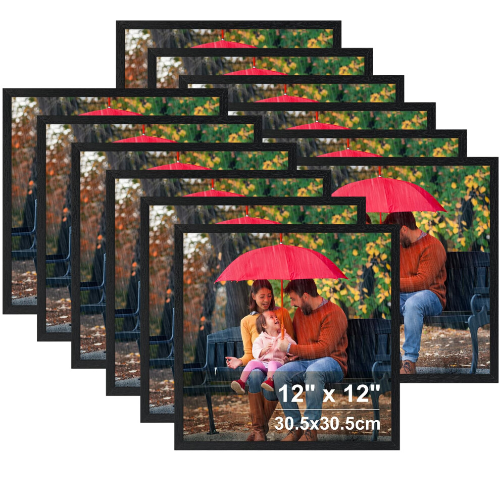 Ditwis 30X30 Cm Picture Frame Set Of 12, Classic Photo Frames 12X12 Inch For Living Room, Bedroom And Office, Wall Or Desk Display Black 5051223053439