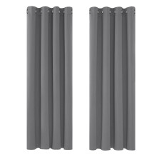 Deconovo Blackout Curtains for Living Room Thermal Insulated Eyelet Curtains 46 x 72 Inch Light Grey 2 Panels