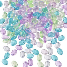 LUSSO LIA Oval Pebbles Transparent and Coloured Stones Aquarium Marbles Table Scatter Stones Decorative Nuggets Vase Filler Beads Plant Pot Decoration