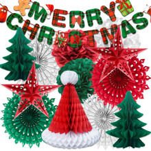 YBwanli Premium Reusable Christmas Decoration Set - Paper and Ceiling Hanging Decorations for Indoor Xmas Room Decor