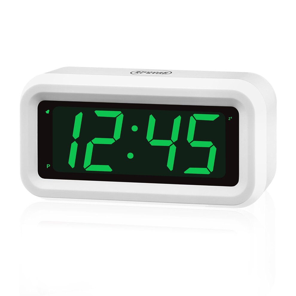 Digital Alarm Clock Battery Operated Powered Only,Adjustable Led Brightness,12Hr/24Hr,Cordless,Small Led Clock For Bedroom Office Travel Kwanwa