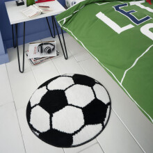 Catherine Lansfield Kids It's A Goal Football Shaped Rug White