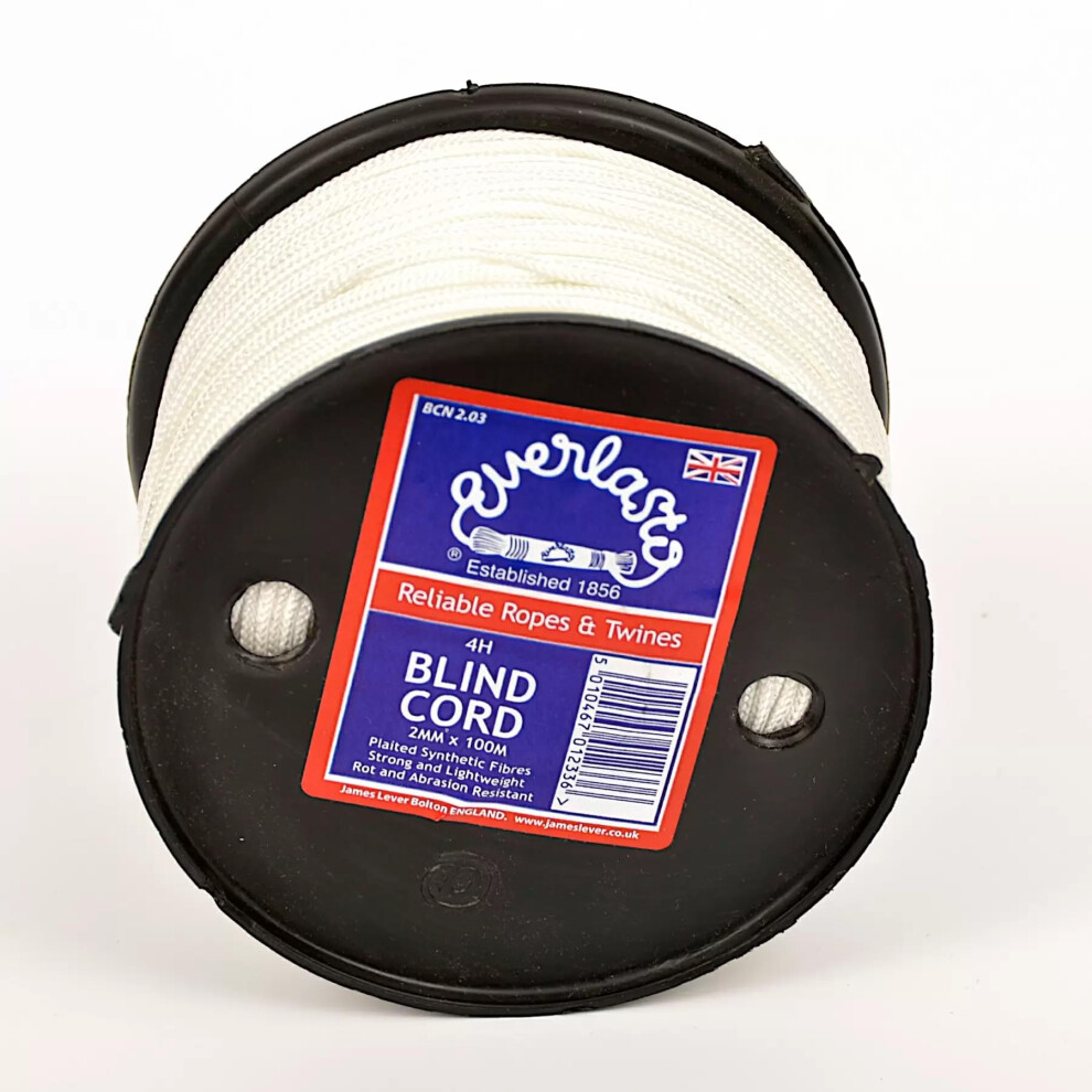 Everlasto White Nylon Blind Cord - 2.5Mm X 100M 5051223066415