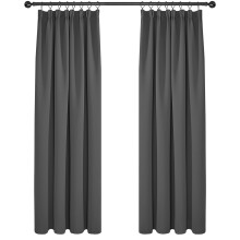 Deconovo Super Soft Pencil Pleated Curtains Bedroom Thermal Insulated Tape Top Blackout Curtains for Living Room 46 x 54 Dark Grey 2 Panels