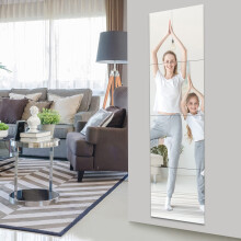EVENLIVE?Full length mirror Tiles (35cm?35cm4Pcs-Glass) Frameless wall mirror, Self Adhesive, For home gym, door, bedroom