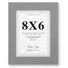 Fabian Clarke London? 8x6 Grey Picture Frame with White 6x4 Mount, Fits Poster, Photo, Print, or Certificate with Safety Glass Hang on Wall in