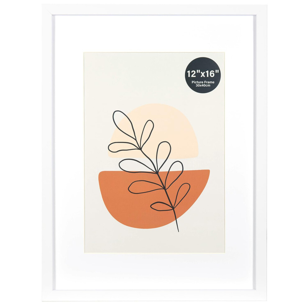 Kaiwin Picture Frame 12X16 / 30X40cm - 21X30 Cm (A4) With Mat, Photo Frame With Acrylic Glass For Hanging, For Photos, Posters, Puzzles| Poster White 5051223066699