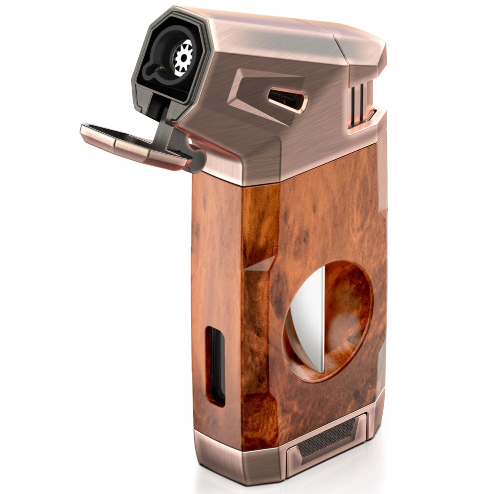 Vvay Cigar Lighter With Built-In V Cutter ? Powerful Jet Flame (Sold Without Gas)