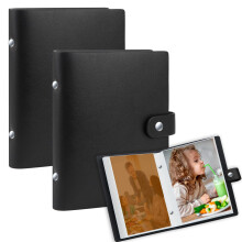 2 Pack Small Photo Albums 6x4 Slip In Hold Totally 52 Photos 10x15cm, Mini Flip Photo Album Little Portable Memory Book with Leather Cover for Baby
